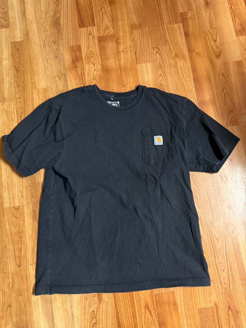 Carhartt Black Short-Sleeve Pocket Tee with Logo Patch